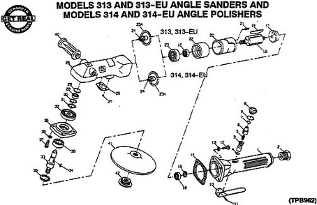 Part Location Diagram of 313-48 Ingersoll Rand Side Handle 9/16-inch x 12 Thread